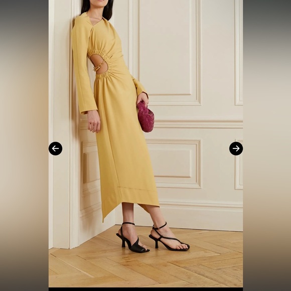 Jonathan Simkhai Mabel Chain-Detailed Cutout Crepe Midi Dress - Picture 3 of 7